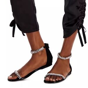 INC International Concepts Women's Givele Embellished Sandals in black size 7.5M